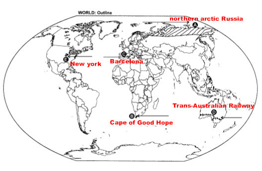 world map for cbse class 12 boards exam