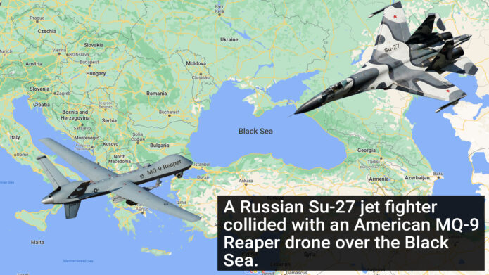 Russian Jet Collides With US Drone Over Black Sea