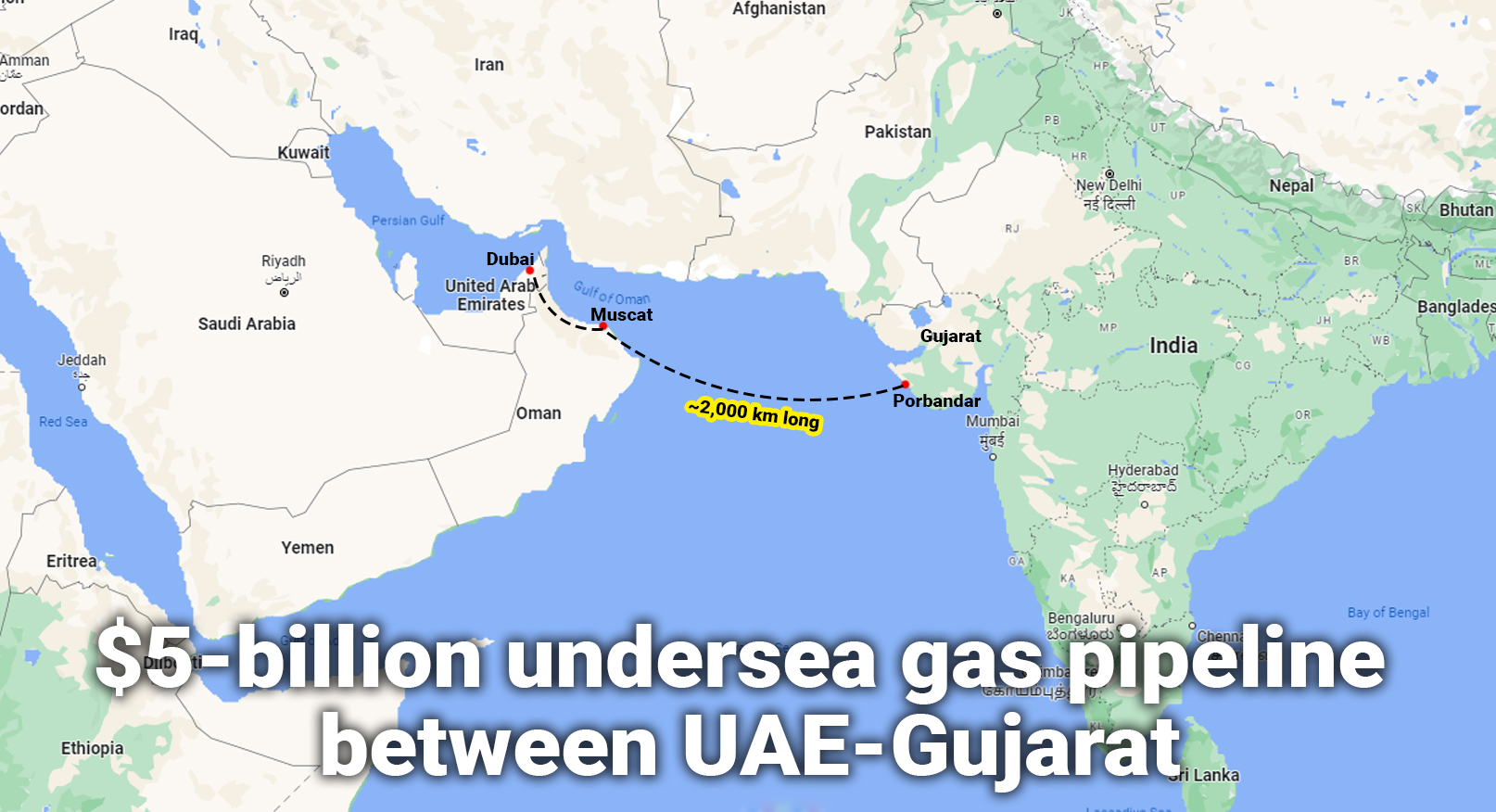 5 Billion undersea gas pipeline between UAEGujarat proposed
